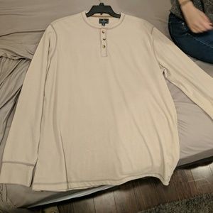 Tan three button pullover